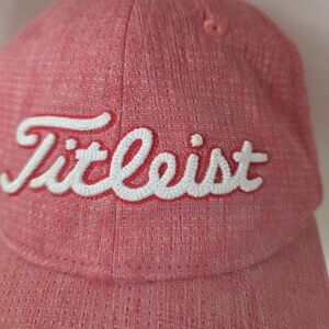 Titleist Hat Cap Strapback Red Golf Golfer Casual Mens Hat